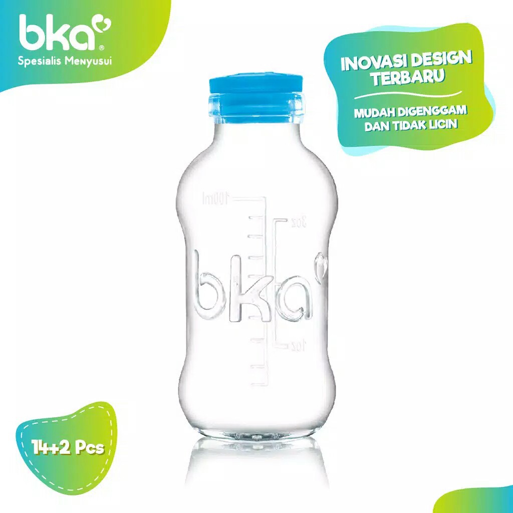 BKA Botol ASI Kaca 16pcs  Botol Susu Tempat Penyimpanan ASI Botol ASIP Botol Kaca ASI Botol Kaca ASI