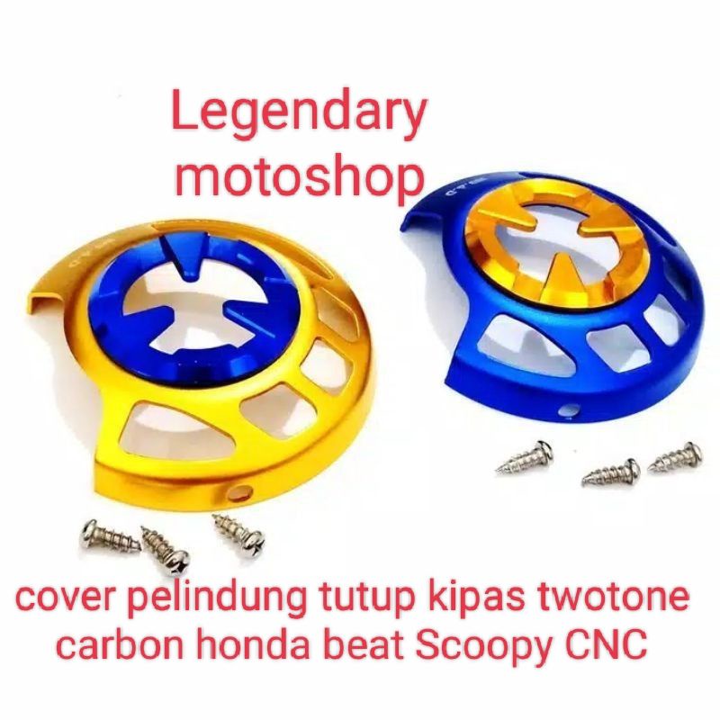 Cover pelindung tutup kipas twotone carbon honda beat Scoopy CNC UNIVERSAL