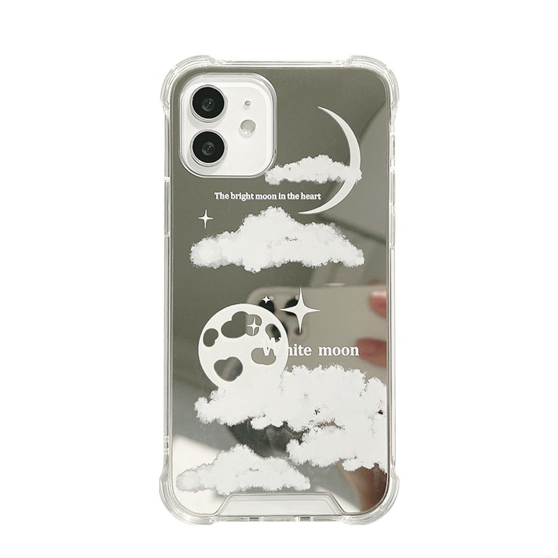 ins Makeup Mirror Shock Proof Soft Case IP Iphone 7 8 Plus X XR XS Max IPhone 11 Pro Max 12 13 Pro Max SE 2020 12 13 mini Fashion clouds moon Casing Chasing