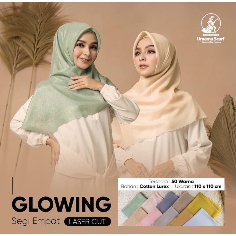 Umama Scarf - Kerudung Polos Segi Empat Glowing Lc