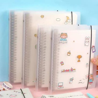 Binder B5 Transparan Aesthetic untuk Kuliah 26 Ring dan Binder A5 20 Ring Loose Leaf Bahan Plastik