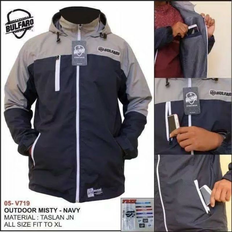 Jaket Pria Hoodie New Outdoor Bulfaro Jaket Gunung Waterproof Anti Air Angin