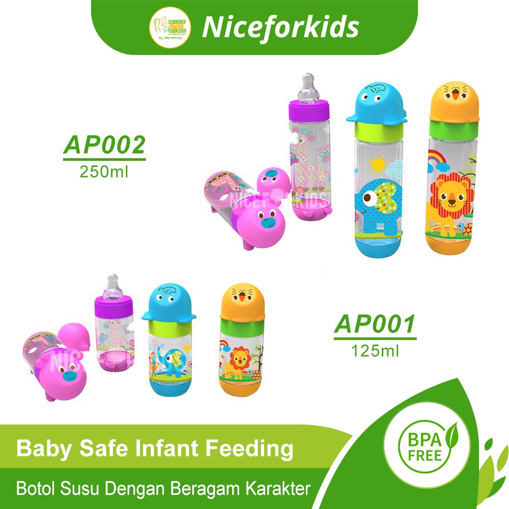 Baby Safe Infant Feeding Bottle 125 ml (AP001) /  250 ml BPA FREE ( AP002 )