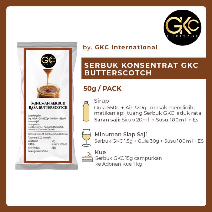 

Bubuk Sirup GKC "Rasa ButterScotch" 50g