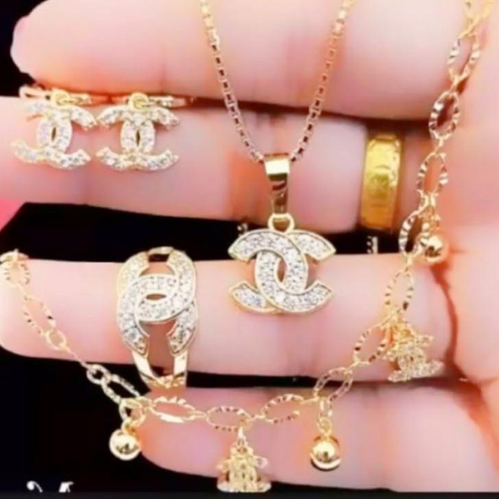 Muraaaahh.. set perhiasan wanita dewasa, set chd, set perhiasan titanium asli anti luntur anti karat