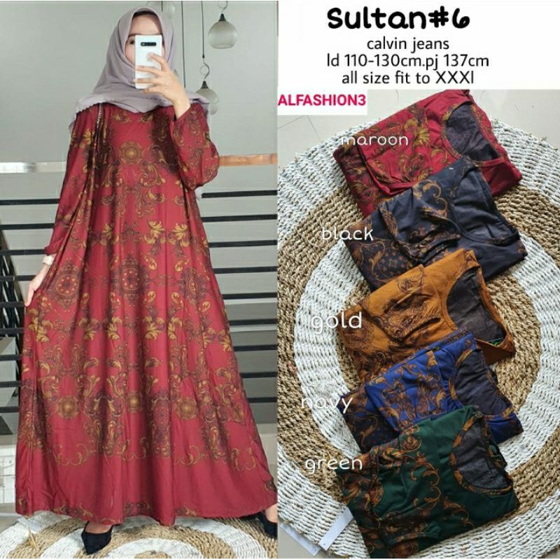 GAMIS SULTAN#6 KATUN RAYON TERBARU//GAMIS JUMBO TERBARU//GAMIS KATUN RAYON//MAXY ORI MOTIF PRINTING 