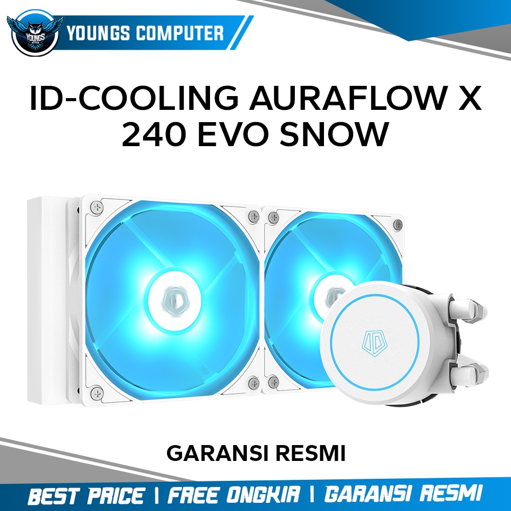 ID-COOLING AURAFLOW X 240 EVO SNOW| RGB Sync CPU Cooler Liquid Cooling