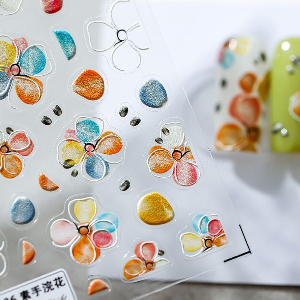 Mxbeauty Bunga Stiker Kuku 3D Relief Raspberry Lemon Fruits DIY Dekorasi Nail Art