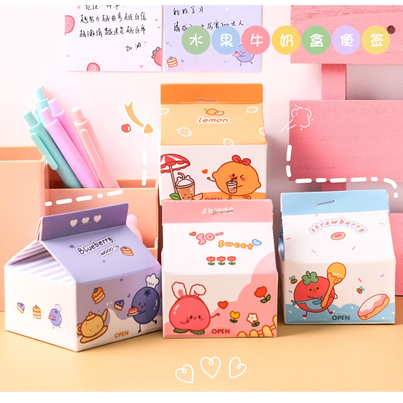 [DZ] ST284 - Box Memo Notes / Sticky Note Kotak Susu Kreatif Portable-3