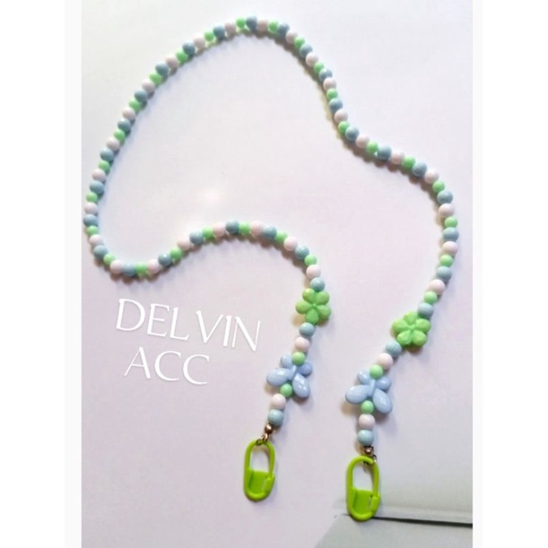 (BISA COD) Strap Mask / Kalung Masker / Tali Masker Manik Mote Mutiara Pastel Kupu  Bunga Anak Lucu