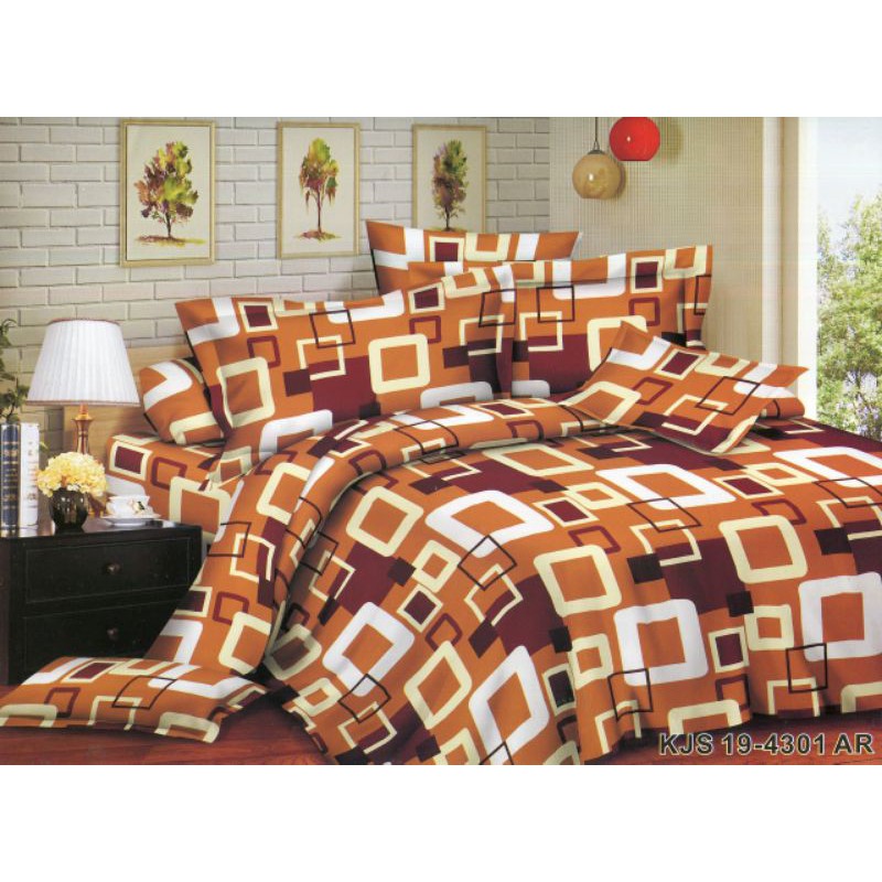 Sprei Disperse Minimalis Coklat Putih 19-4301