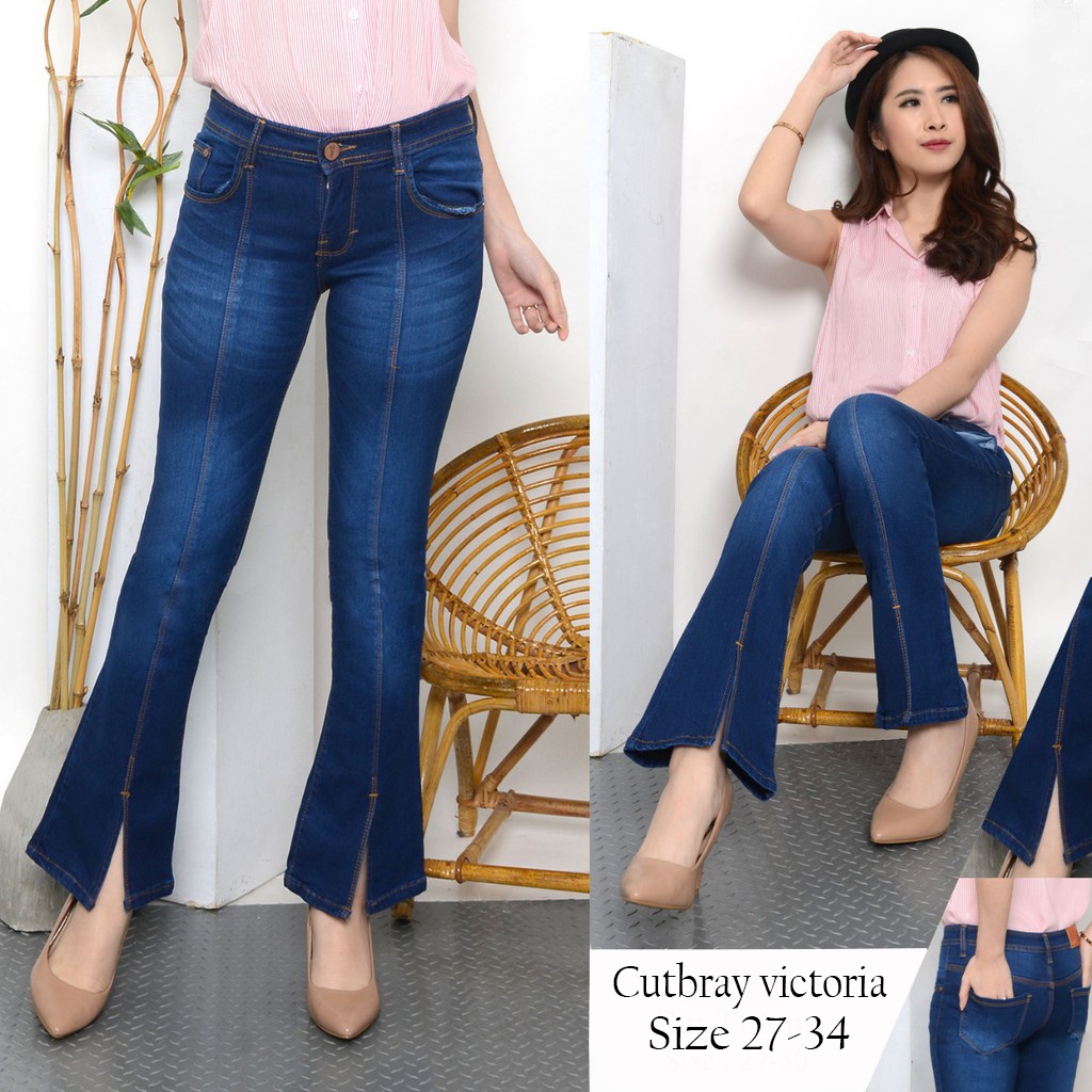 CUTBRAY JEANS HIGHWAIST VICTORIA // CELANA JEANS CUTBRAY WANITA BELAH