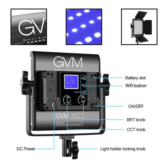 GVM 800D-RGB LED Studio Video Light