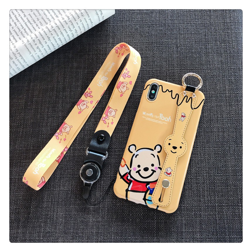 Cute Pooh Strap Softcase iphone 7+/8+/X/XS/XS MAX/XR/11/11 PRO/11 PRO MAX/12/12 PRO/12 PRO MAX