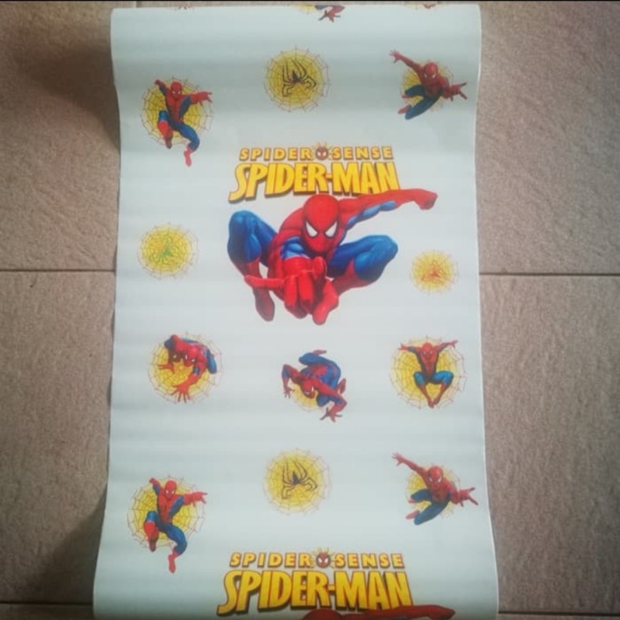 Wallpaper Sticker Dinding Motif Spiderman Panjang 10M x Lebar 45cm