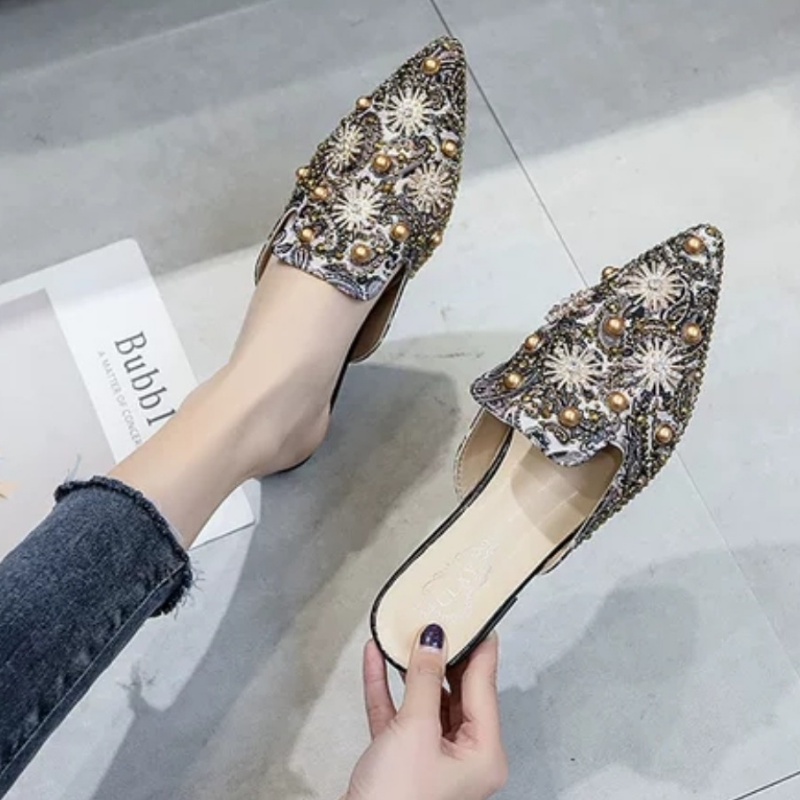 Sandal Flat Wanita 0200600 Sandal Import Slip Bling