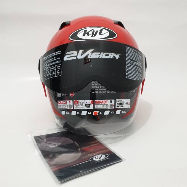 Helm Kyt 2vision solid Merah cabe Shopee Indonesia
