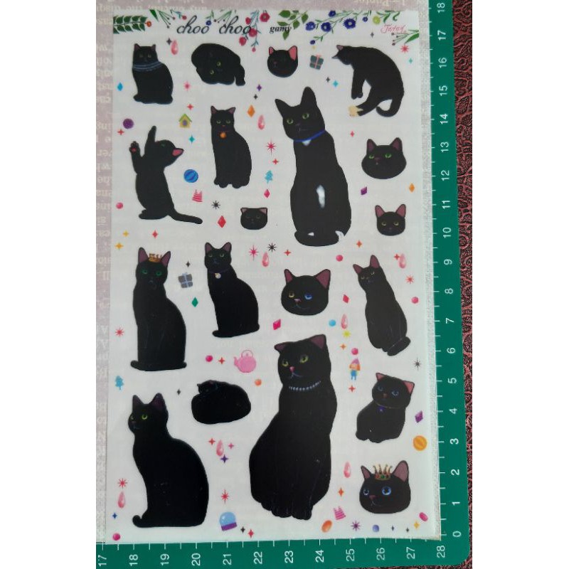 sticker cat choo choo