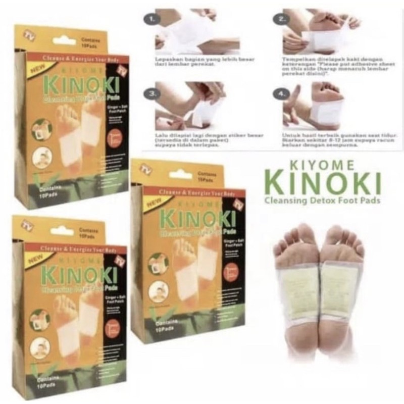 (1 Box isi 10pcs) Kinoki Gold Detox Food Pads - Koyo Kaki Kinoki Gold - Kinoki Detox kaki