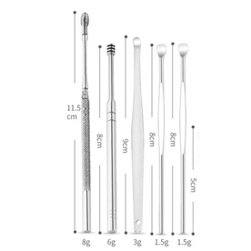 Pembersih Telinga Korek Kuping Stainless 5 In 1 Set Korek Kuping Anti Karat Good Quality