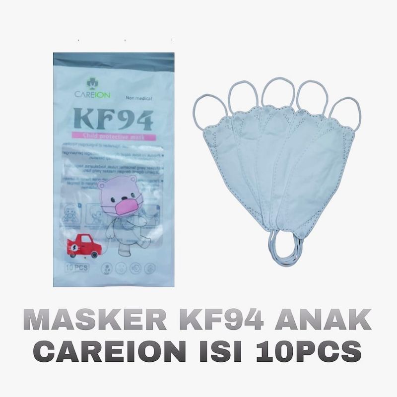 masker anak KF94 hitam putih