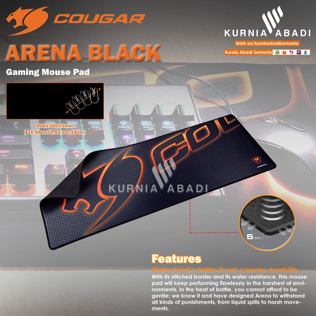 COUGAR GAMING MOUSE PAD ARENA EXTRA LARGE BLACK