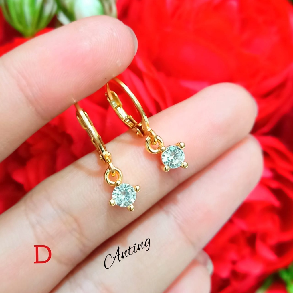 Anting Jurai mewah full mata elegan anti karat termurah lapis emas18k Terbaru