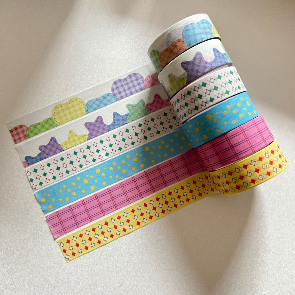 Stiker tape Kertas Desain Bintang Belah Ketupat Gaya Korea Untuk Dekorasi Kartu