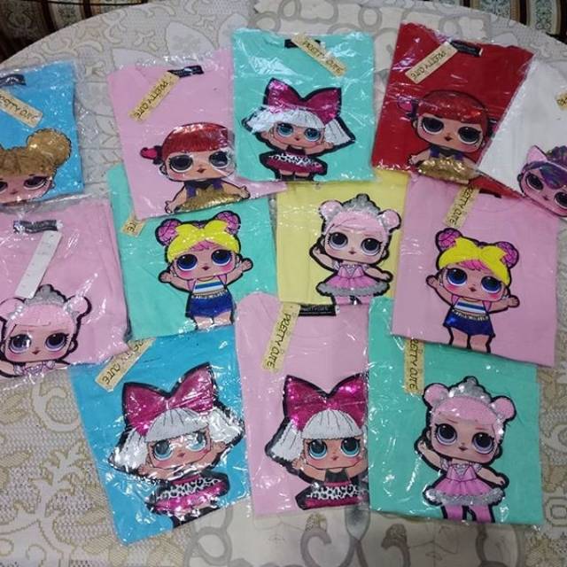 Kaos baju anak cewek LOL ada lampu led bisa nyala anak 2-3tahun