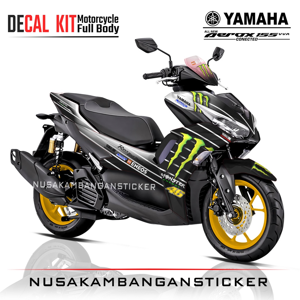 Stiker All New Aerox Connected 155 Livery Moto GP Putih 01