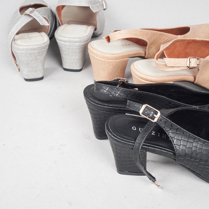 Captain Plaza - Guzzini M 509 - Sepatu Block Heels Croco-3