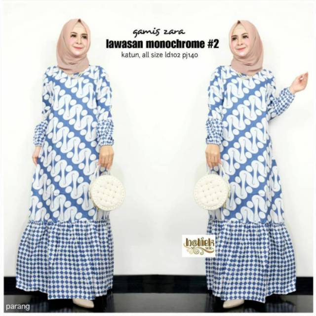 [READY] Longdress Batik Jumbo / Gamis Batik / Daster Muslim Bahan Rayon Rotari PT Sritex