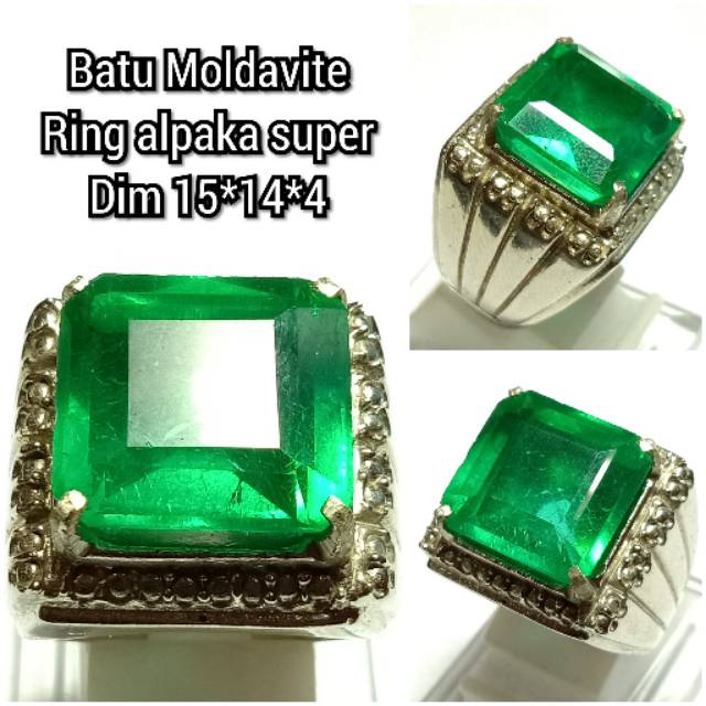 CINCIN BATU MOLDAVITE CATAM RUSIA GREEN EMERALD ZAMRUD