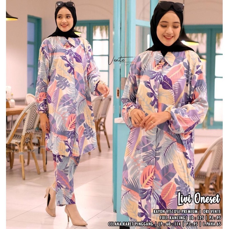 ONE SET LONG TUNIK VIRGINIA // SETELAN WANITA LONG TUNIK VIRGINIA TERMURAH // SETELAN LONG TUNIK