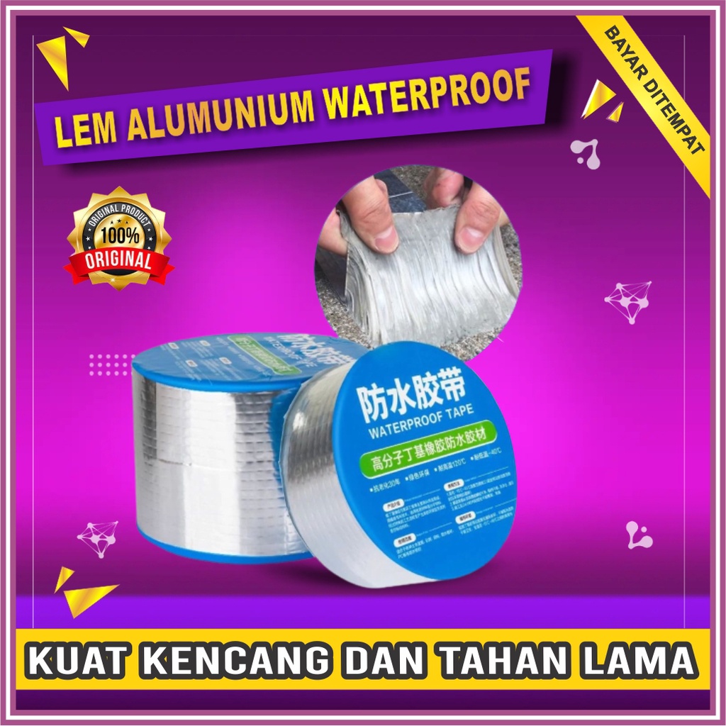 lakban atap seng bocor tape tahan panas dan dingin isolasi aluminium raber tambal paralon pvc dan pe