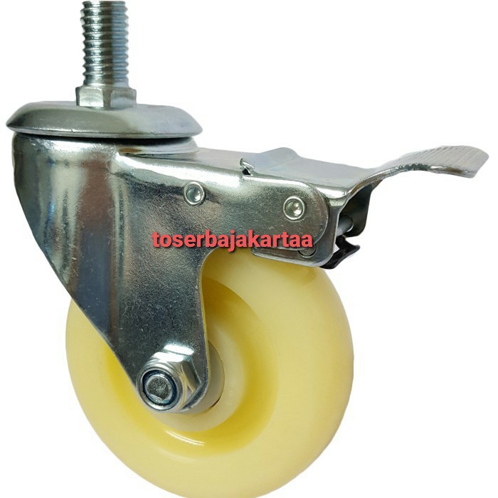 Roda Caster Troli / Trolley / Nylon Nilon 4 Inch Drat / Tusuk / As Rem ( Kunci ) Ranger Germany