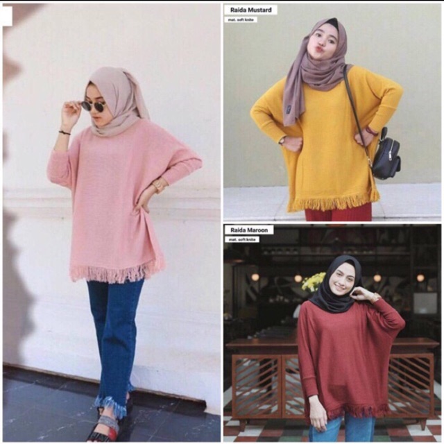 GF Blouse Raida Knit / Atasan Rumbai rajut wanita kekinian