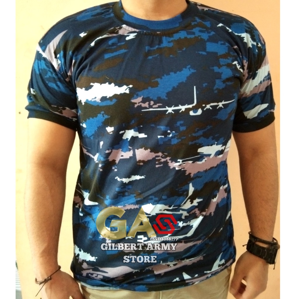 Gilbert army store Kaos Loreng Pria Tni-Au PE Militer Grosir Kaos Murah  Army Camo Angkatan Udara