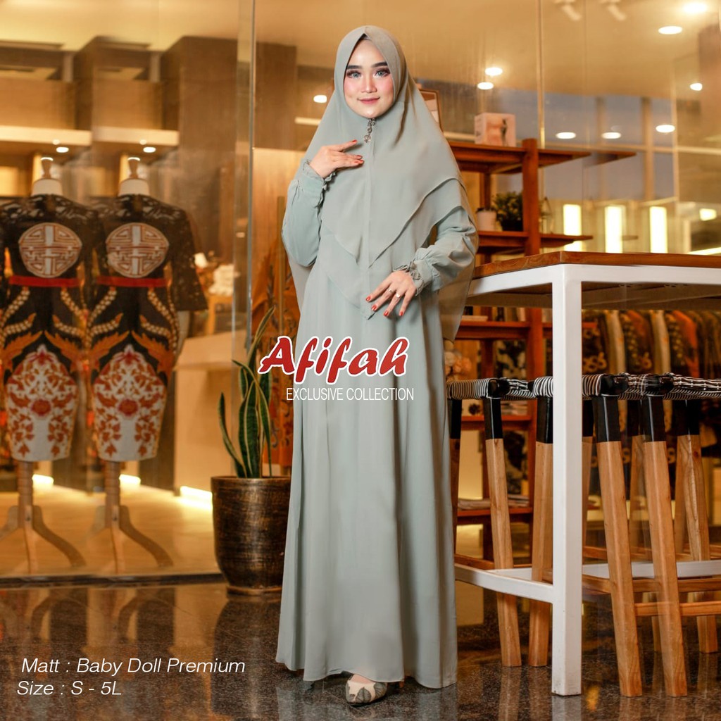 Gamis Syari Ceruty - Baby Doll Premium Size JUMBO  | Gamis Syari ceruty Baby Doll Polos - Original