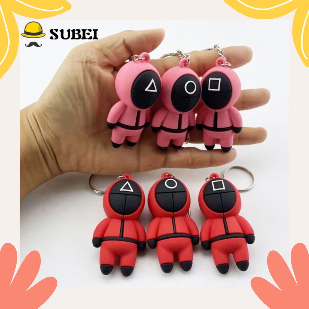 Gantungan Kunci Anime Squid Game Home Decor Key Rings Key Chains Car Accessories Pendant Keychain Props Gift Hanging Ornaments