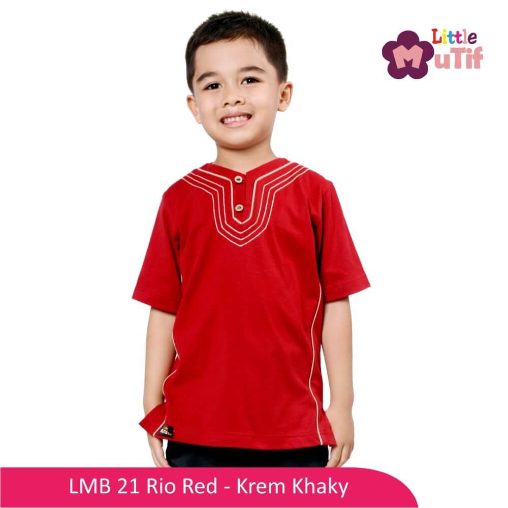 Baju Koko Anak Mutif MTIF - LMB 21A Rio Red - Krem Khaky