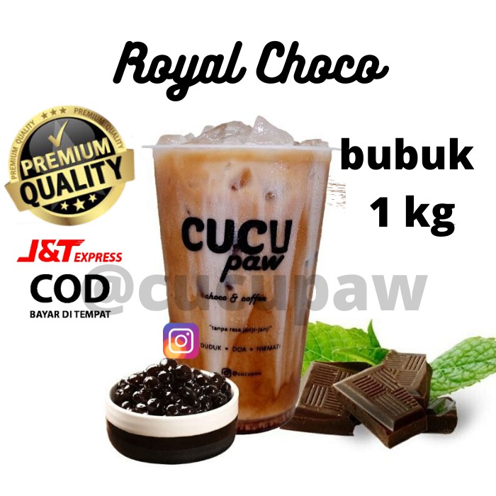 

BUBUK SERBUK MINUMAN PREMIUM KEKINIAN RASA ROYAL CHOCO BUBBLE DRINK POWDER 1kg