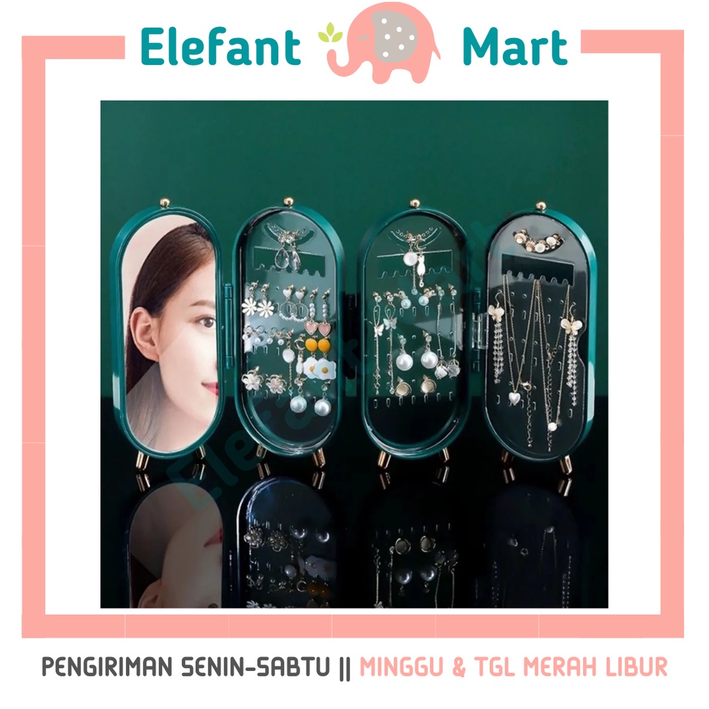ELEFANT Tempat Penyimpanan Rak Aksesoris Anting Gelang Kalung Perhiasan / Screen Folding Jewelry Box