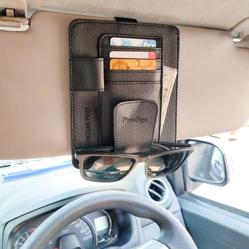 Prodigo *  Car visor card  hitam | Dompet kartu di mobil | Card holder sunvisor | Mobil car Organizer karcis