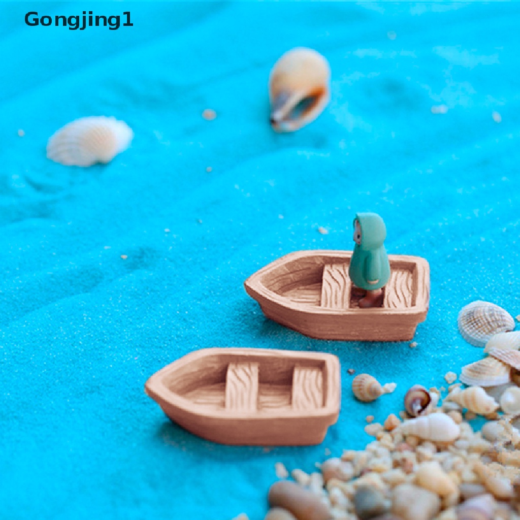 Gongjing1 Miniatur Kapal Laut Aegean Bahan Resin Untuk Dekorasi Taman / Rumah Boneka