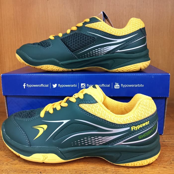 Order Langsung sepatu spatu badminton bulutangkis flypower paeon 5 anak junior abu Murah