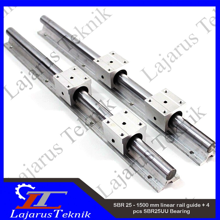 SBR25/ SBR 25 - 1500 mm Linear Rail Guide 2PCS + SBR25UU / SBR 25 UU Bearing Block 4PCS