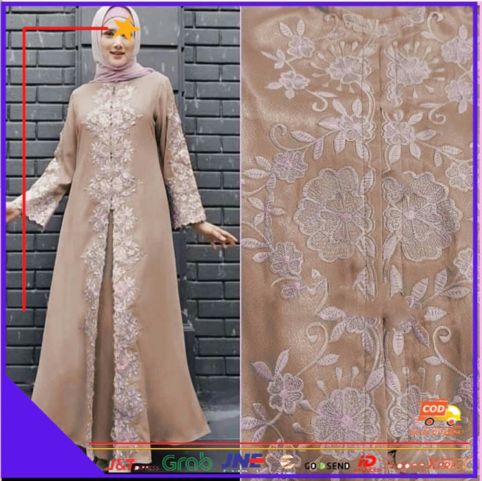 ❤BISA COD❤ Gamis / Maxi / Baju Pesta Wanita Muslim Mulan Full Bordir Mewah HQ