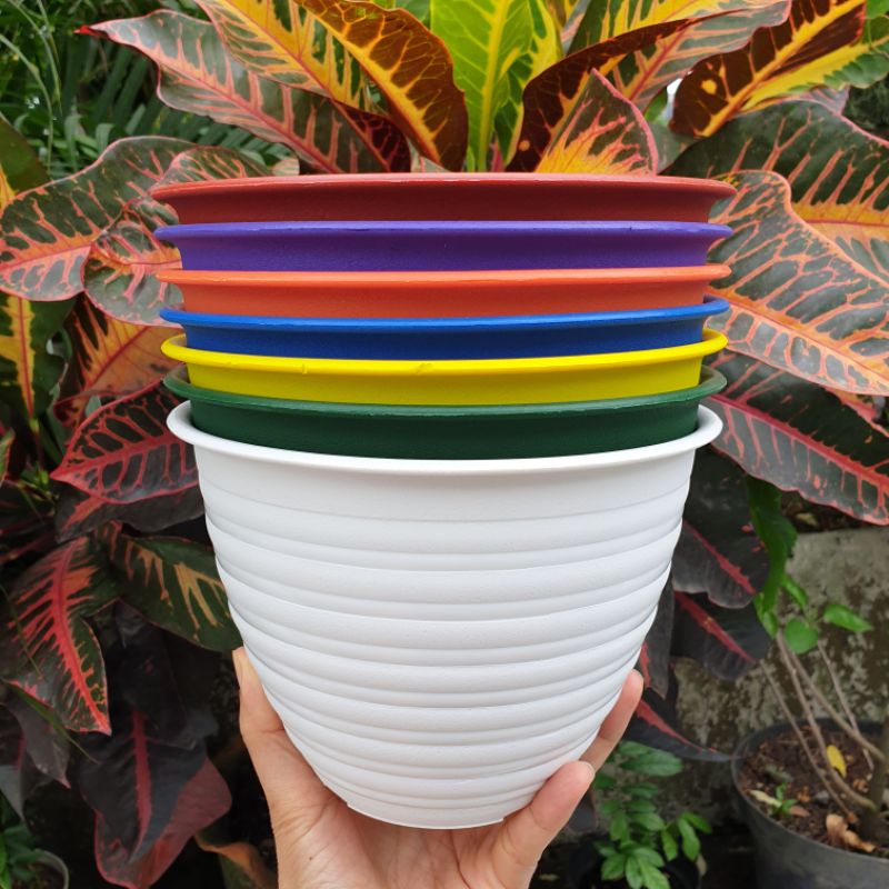 SUPER TAWON ST18 : pot model tawon 18cm putih dan warna warni bagus murah