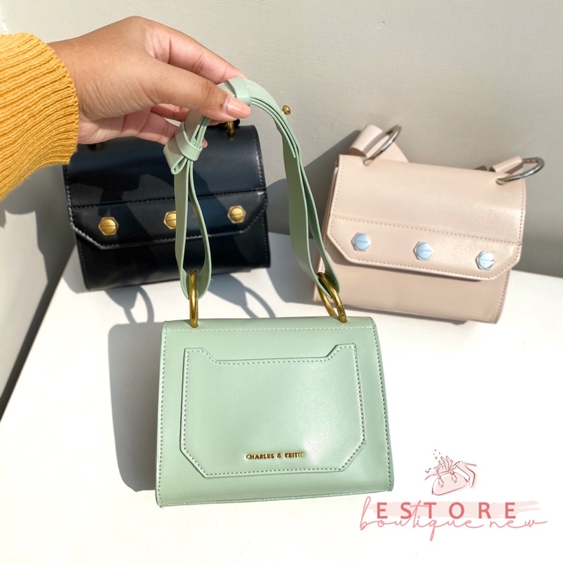 C&amp;K Studded Top Handle Bag